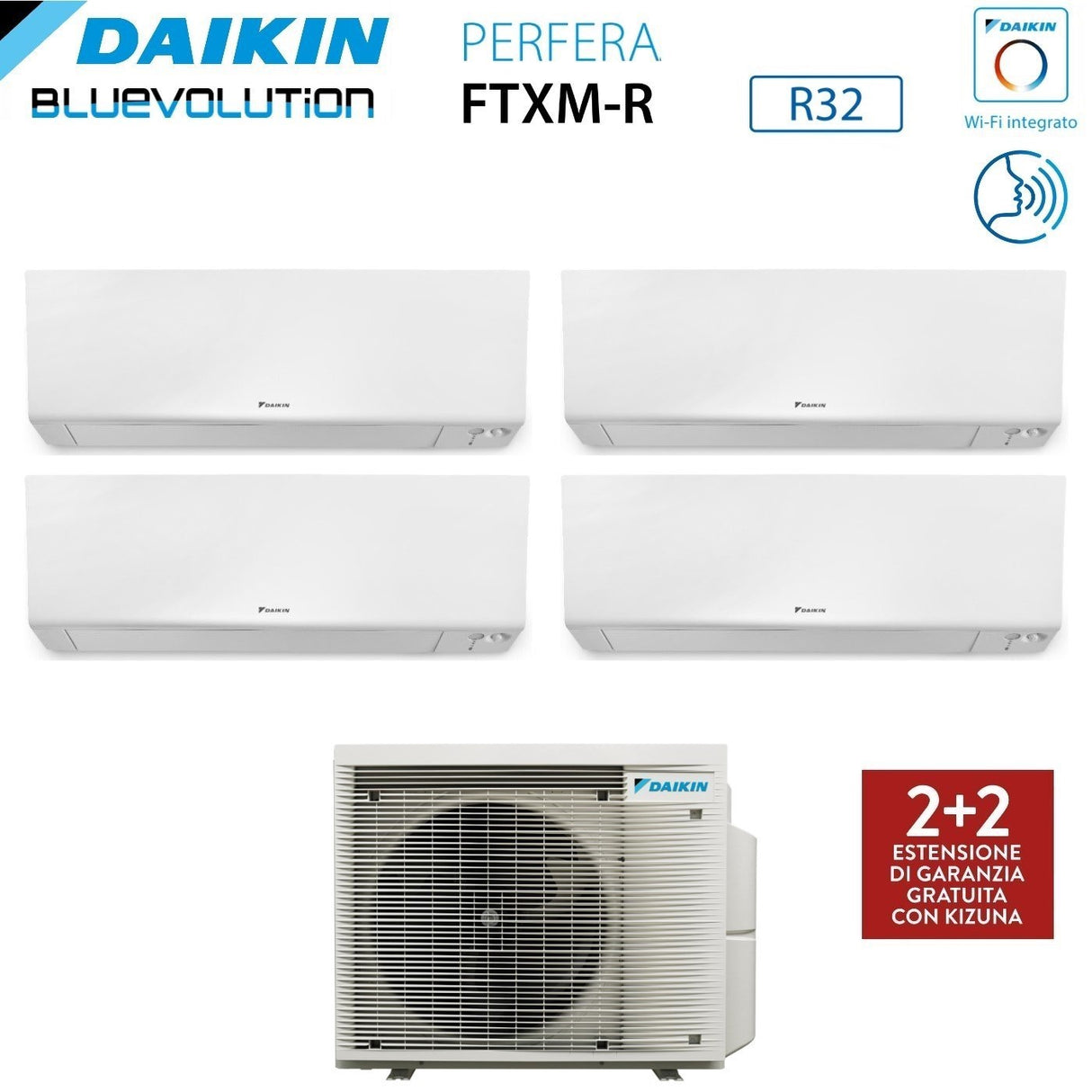 daikin climatizzatore condizionatore daikin bluevolution quadri split inverter serie ftxmr perfera wall 77918 con 4mxm80a r 32 wi fi integrato 70007000900018000 garanzia italiana
