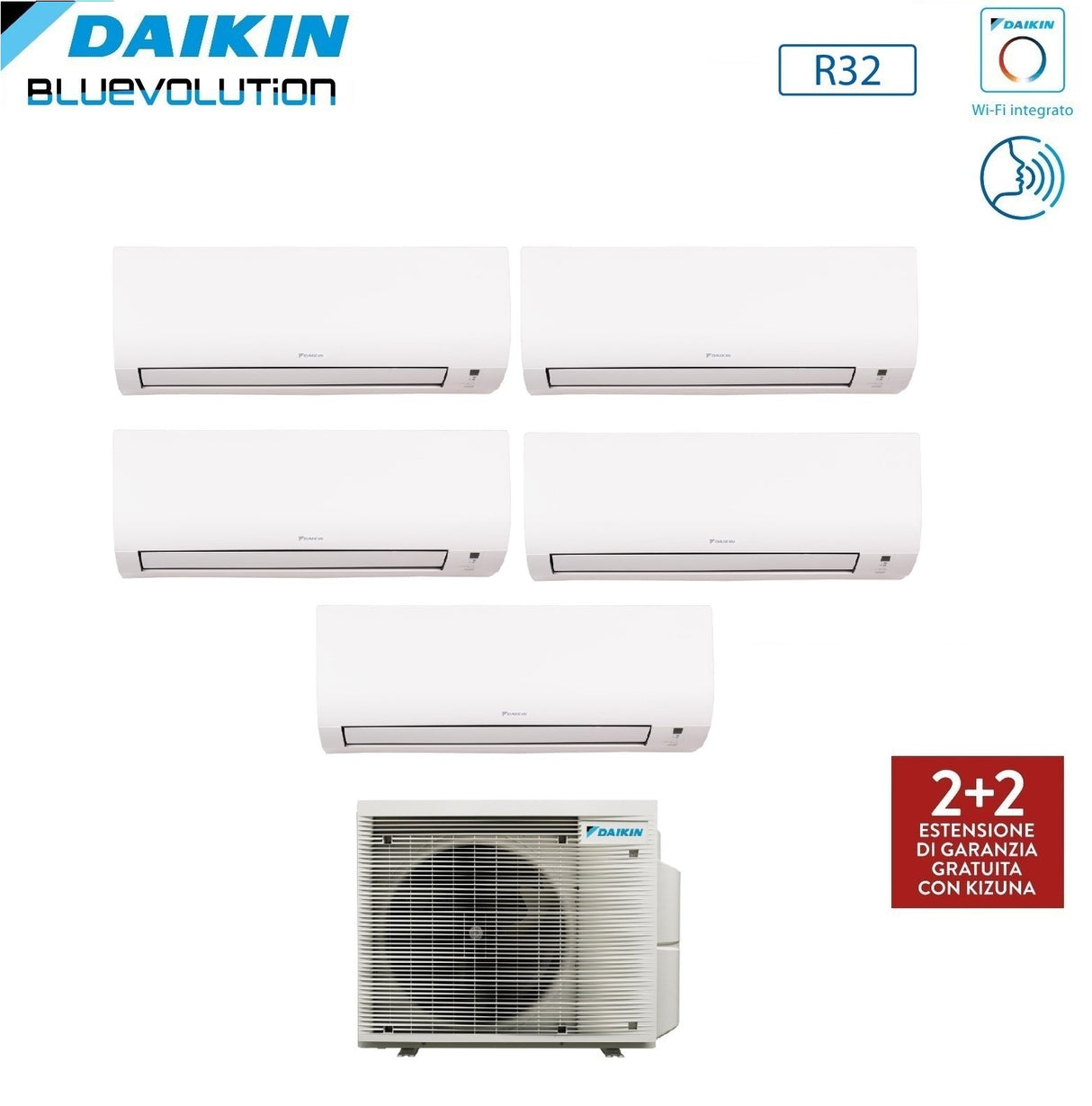 daikin condizionatore daikin penta split comfora 99121212 con 5mxm90a r 32 wi fi integrato