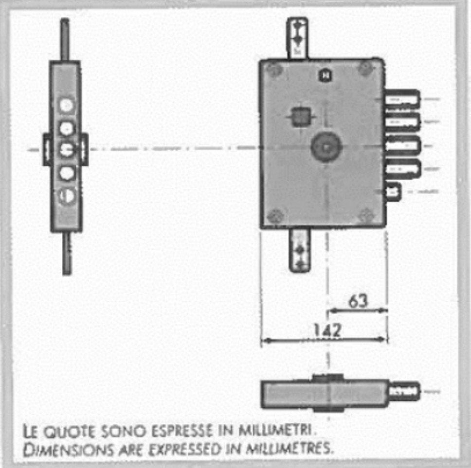 dierre serratura atra dierre d.m chiusura triplice da applicare con scrocco e 4 catenacci art. 6111 1 de mano destra in busta