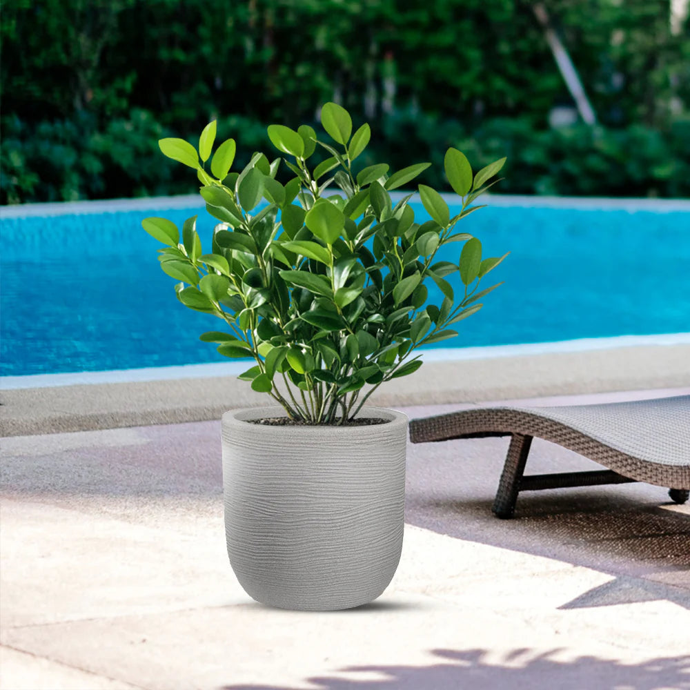 divina garden vaso in resina da esterno interno per piante cilindro di design d 35x34h raffaello beige ean 8056157809029