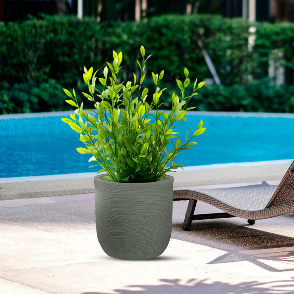 divina garden vaso in resina da esterno interno per piante cilindro di design d 35x34h raffaello verde