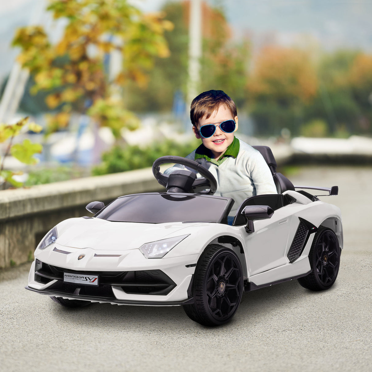 easycomfort easycomfort macchina elettrica per bambini a 12v licenza lamborghini con clacson e telecomando auto musica integrata e luci bianca