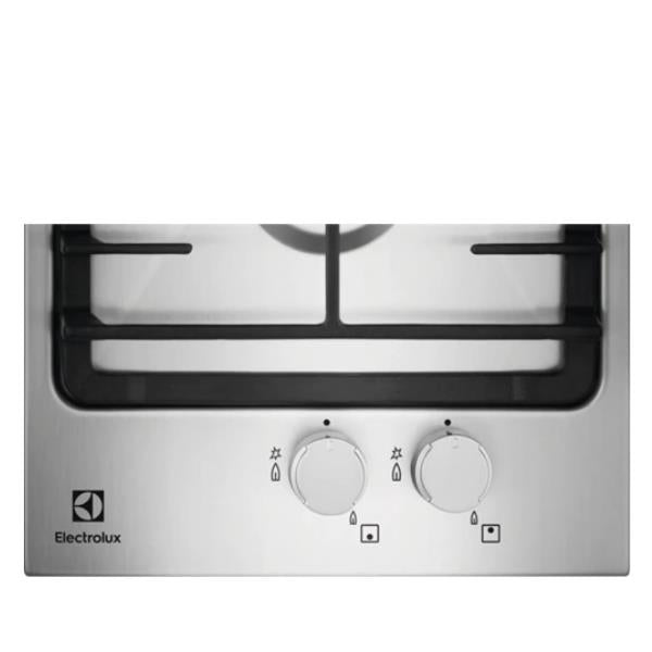 electrolux piano cottura a gas electrolux egg3322nvx 2 fuochi 29 cm in acciaio lxp 29x51 griglie in ghisa manopole finitura inox piano cottura compatto ean 7332543475773