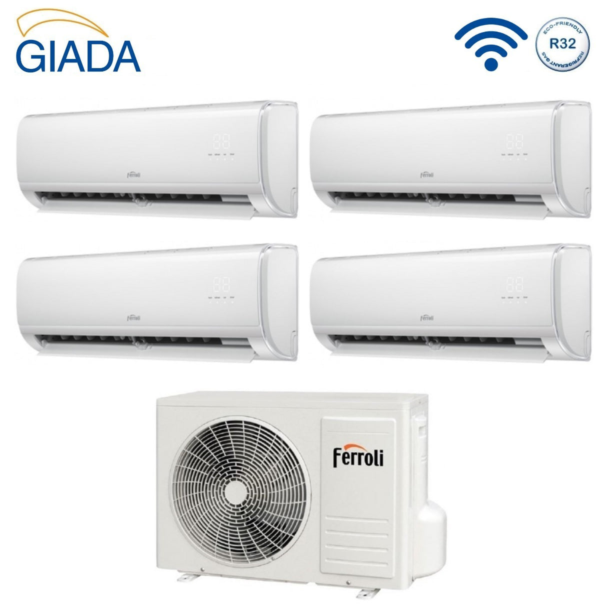 ferroli climatizzatore condizionatore quadri split inverter ferroli giada m 9000900090009000 btu con 28 4 wi fi integrato alexa e google home 9999 novita