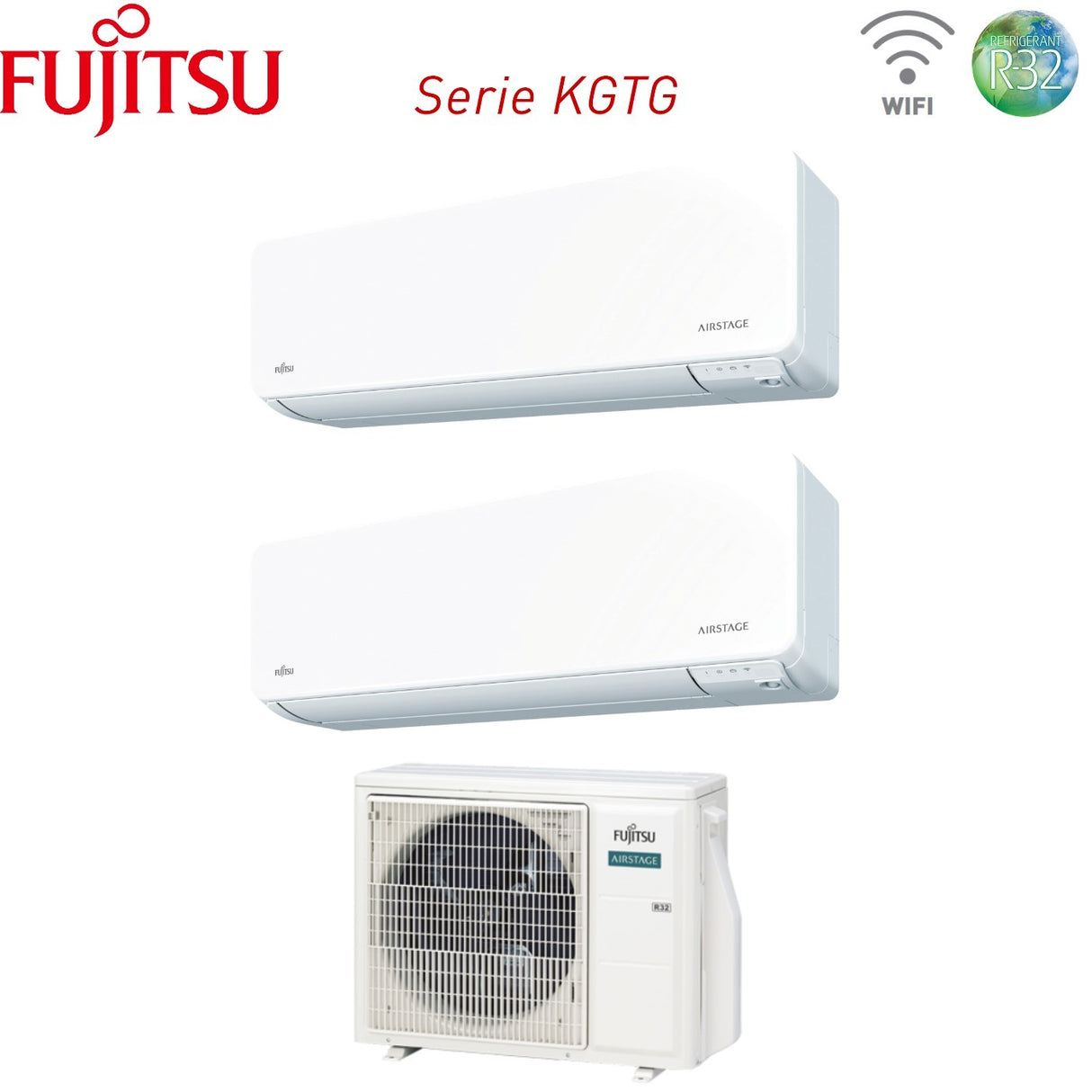 fujitsu climatizzatore condizionatore fujitsu dual split inverter serie kg 1214 con aoyg18kbta2 r 32 wi fi integrato 1200014000