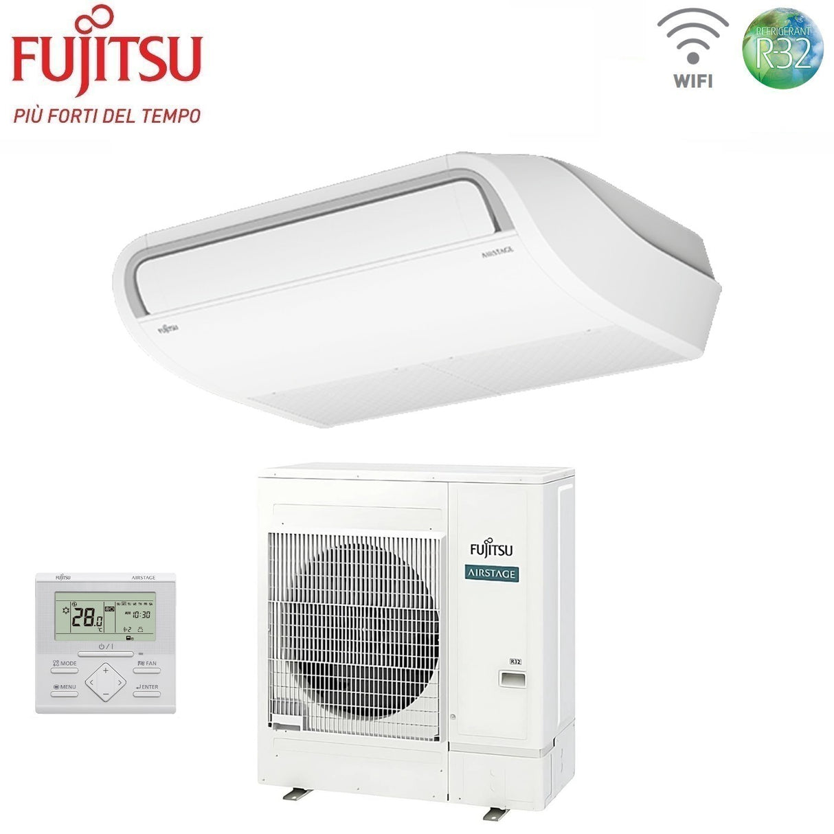 fujitsu climatizzatore condizionatore fujitsu inverter soffitto serie eco kr 45000 btu abyg45krta aoyg45kata r 32 3ngf83100 wi fi optional con filocomando di serie