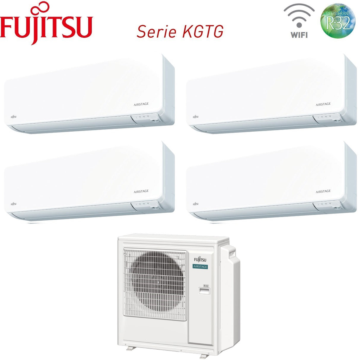fujitsu climatizzatore condizionatore fujitsu quadri split inverter serie kg 991414 con aoyg30kbta4 r 32 wi fi integrato 900090001400014000