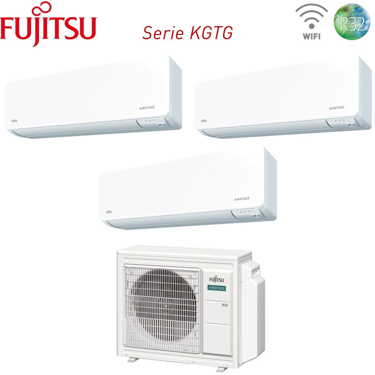 fujitsu climatizzatore condizionatore fujitsu trial split inverter serie kg 777 con aoyg24kbta3 r 32 wi fi integrato 700070007000