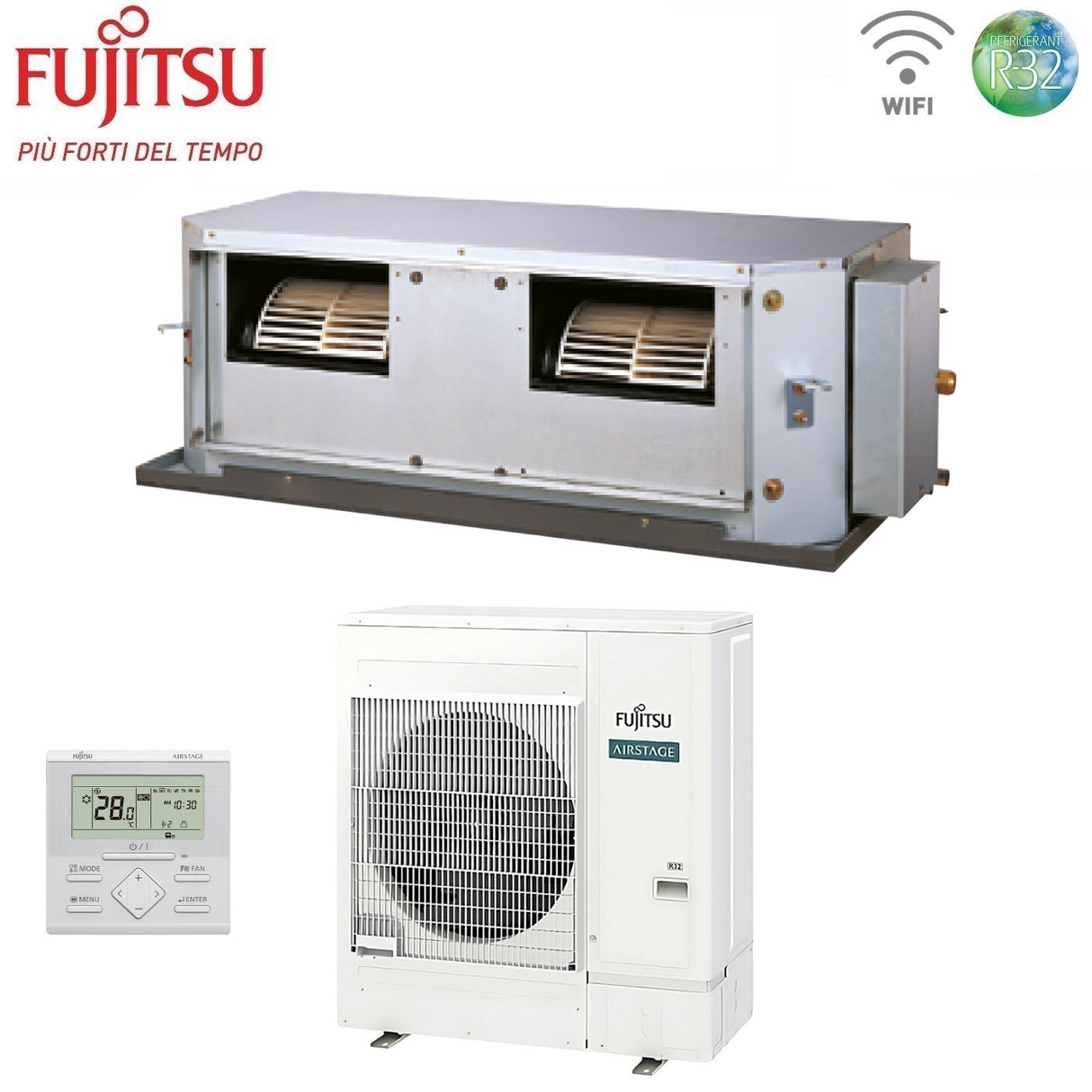 fujitsu condizionatore fujitsu canalizzabile alta prevalenza serie kh 45000 btu arxg45khtb r 32 monofase wi fi optional