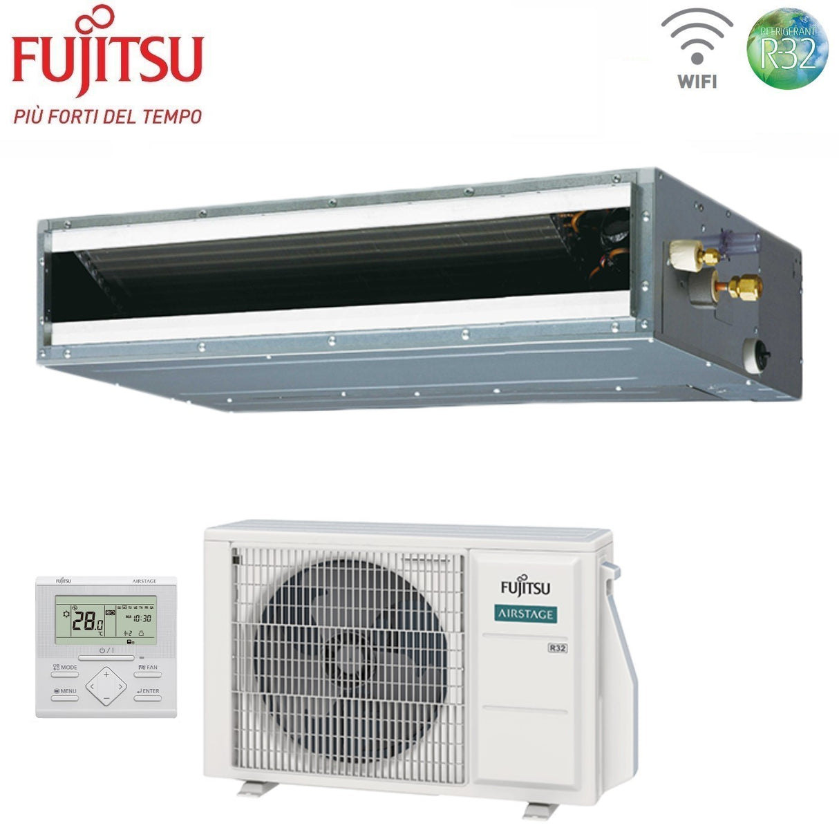 fujitsu condizionatore fujitsu canalizzabile bassa prevalenza serie kl 18000 btu arxg18kllap r 32 wi fi optional