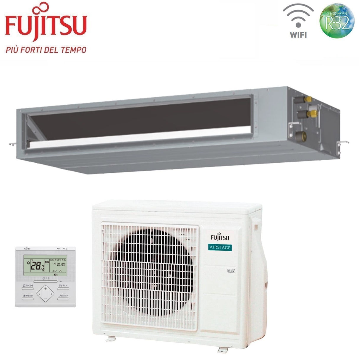 fujitsu condizionatore fujitsu canalizzabile serie kmtap eco 22000 btu arxh22kmtap r 32 wi fi optional
