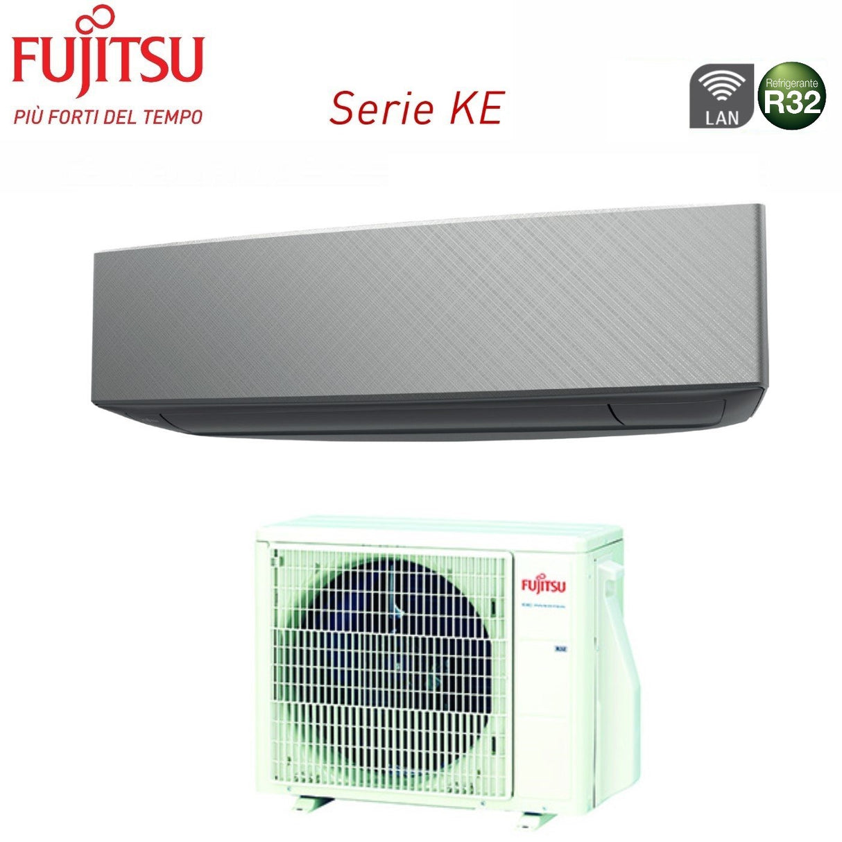 fujitsu unita interna a parete fujitsu serie ke silver 7000 btu asyg07ketf b r 32 wi fi integrato colore argento