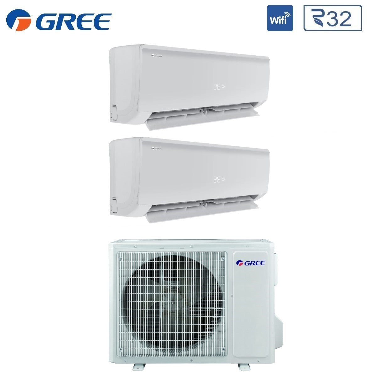 gree climatizzatore condizionatore gree dual split inverter serie bora plus 99 con gwhd14nk6oo r 32 wi fi optional 90009000
