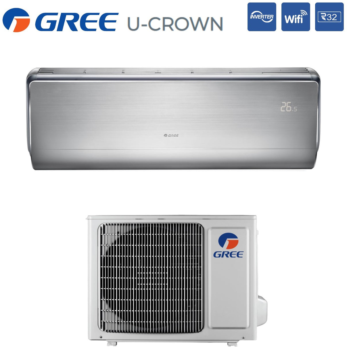 gree climatizzatore condizionatore gree inverter serie u crown 18000 btu gwh18uc k6dna4a r 32 wi fi integrato novita ean 8059657001153