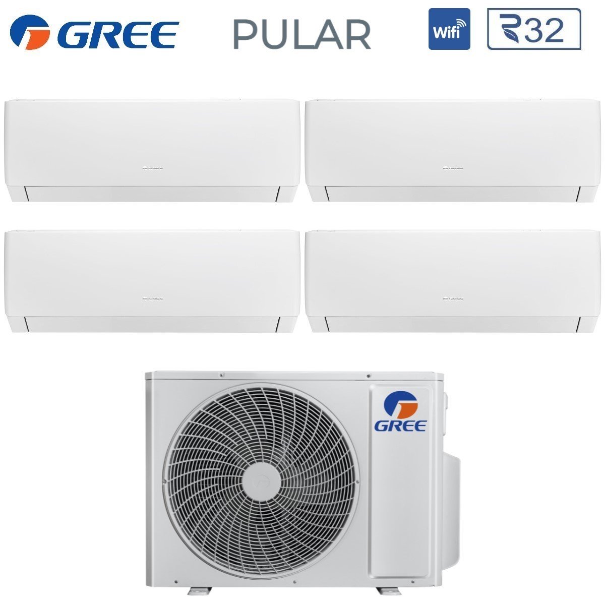 gree climatizzatore condizionatore gree quadri split inverter serie pular 771218 con gwhd36nk6oo r 32 wi fi integrato 700070001200018000