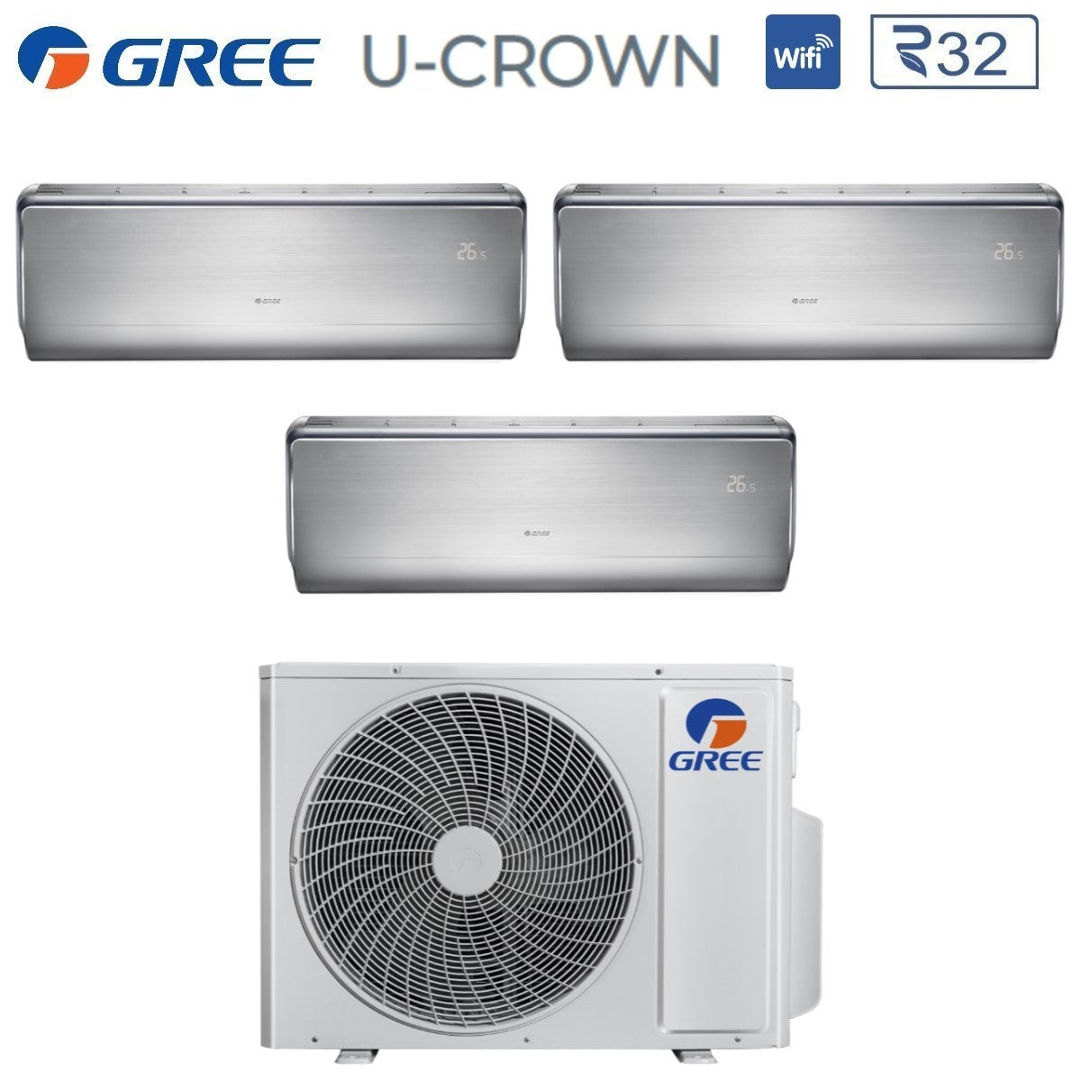 gree climatizzatore condizionatore gree trial split inverter serie u crown 999 con gwhd24nk6oo r 32 wi fi integrato 900090009000