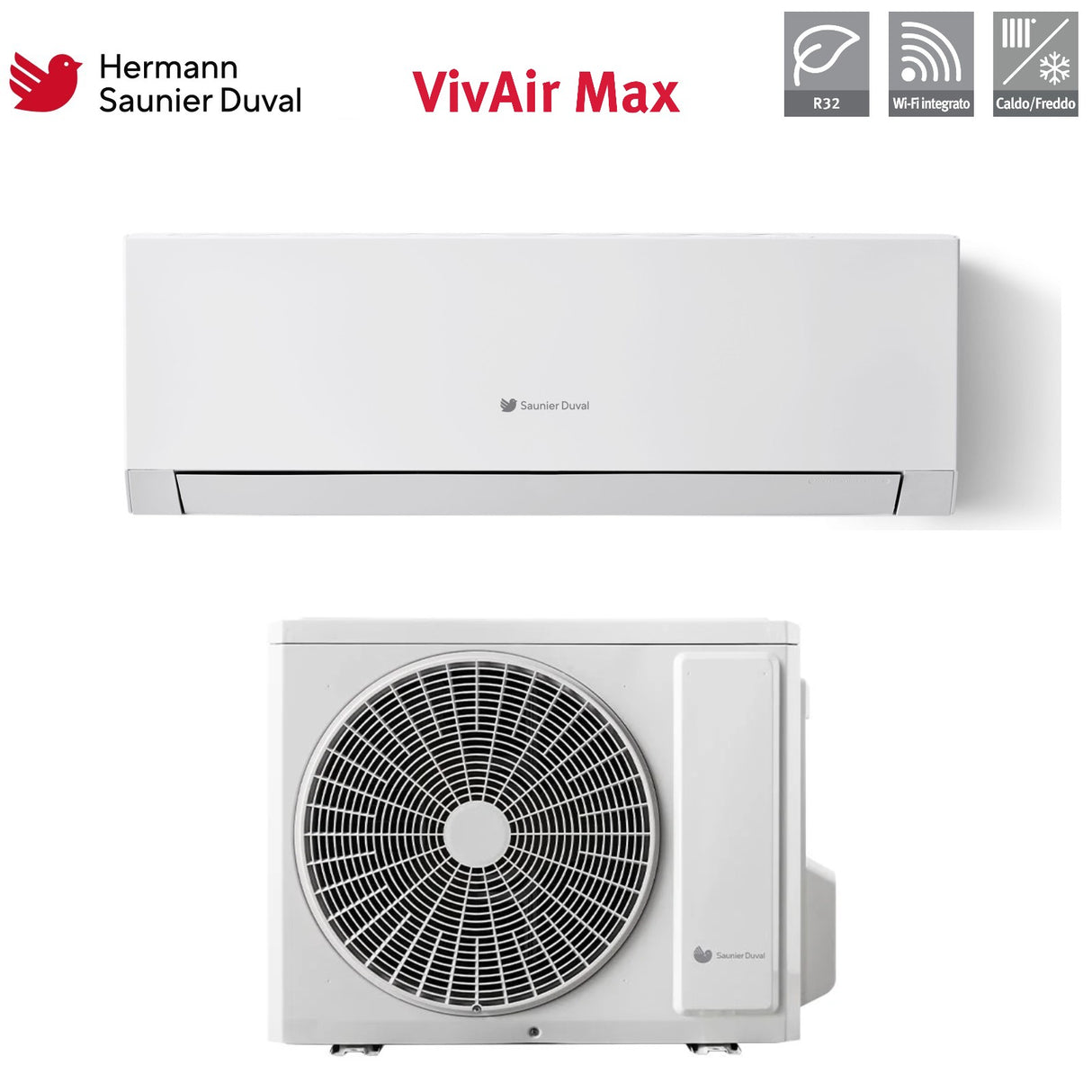 hermann saunier duval condizionatore hermann saunier duval vivair max 24000 btu sdhp 1 065 wn r 32 wi fi integrato