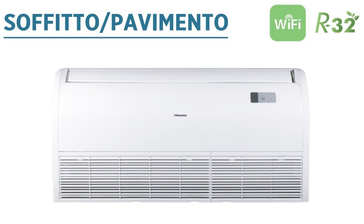 hisense climatizzatore condizionatore hisense inverter soffittopavimento 48000 btu auv140ur4rc4 r 32 wi fi optional trifase con telecomando di serie