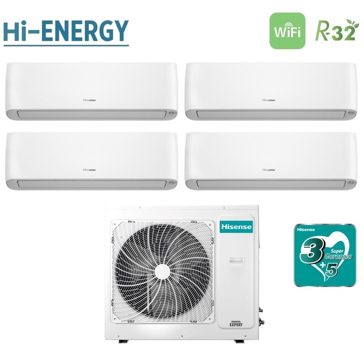 hisense climatizzatore condizionatore hisense quadri split inverter serie energy pro plus hi energy 9999 con 4amw105u4raa r 32 wi fi integrato 9000900090009000
