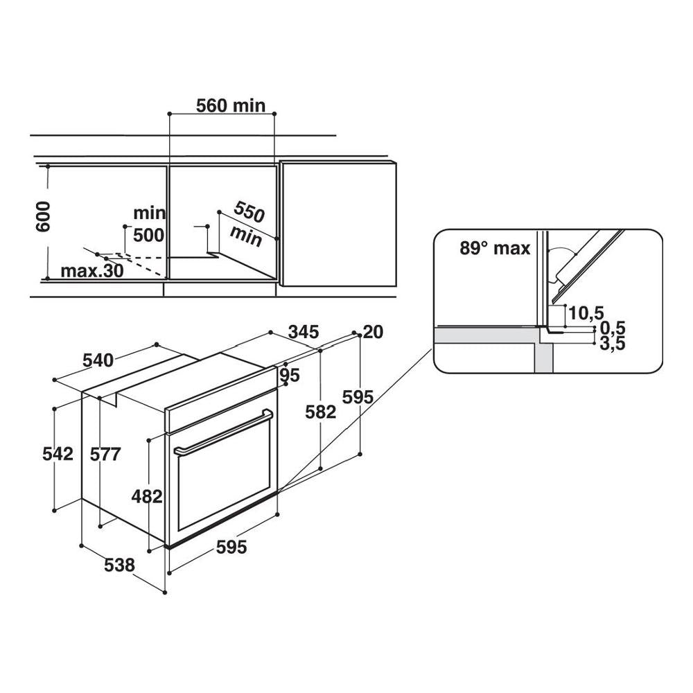hotpoint forno ad incasso hotpoint fi7 s8c1 sh ix ha classe a 73 litri l595xp564 autopulente inox e nero ean 8050147575031