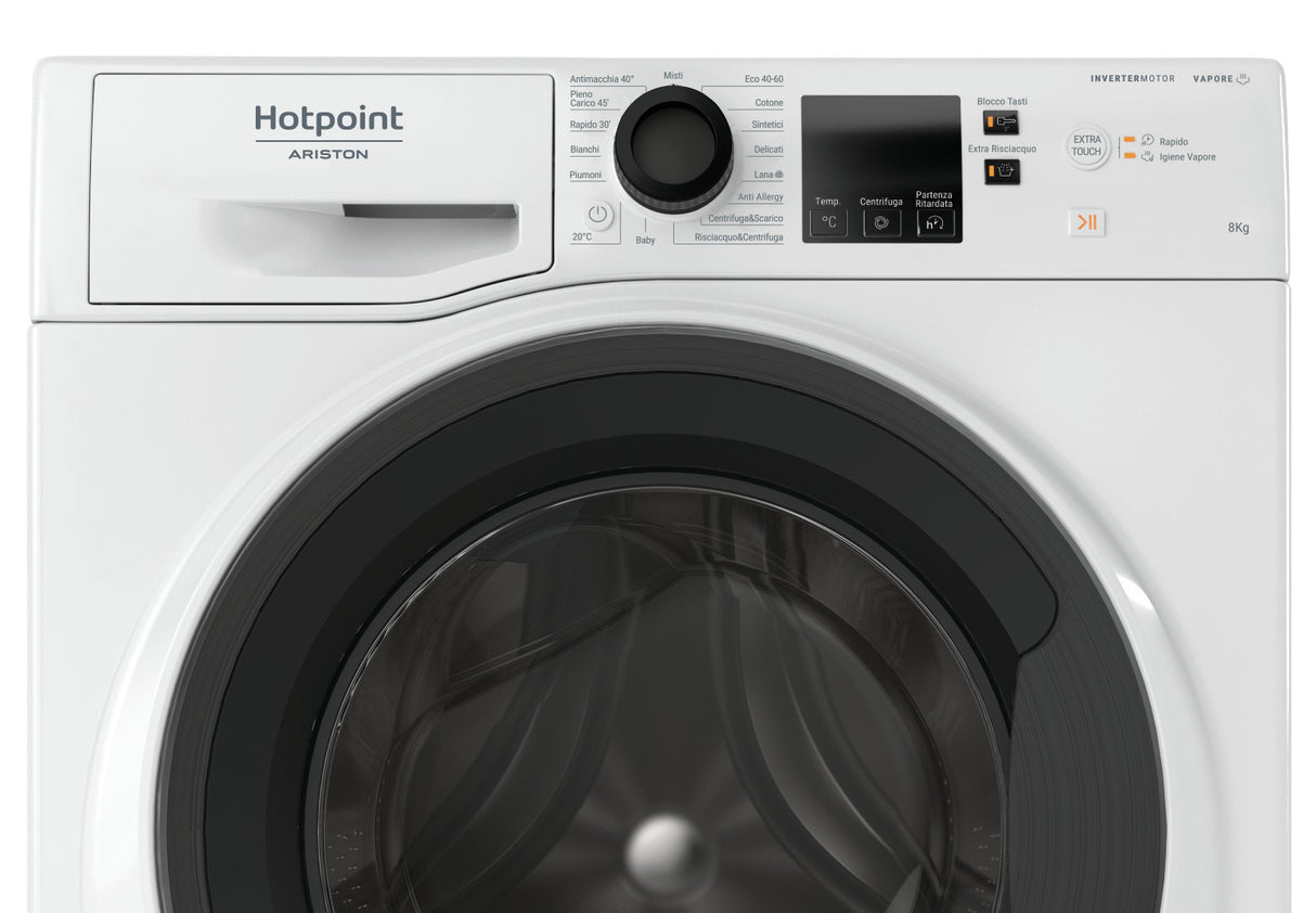 hotpoint lavatrice a carico frontale hotpoint nf86wk it 8 kg classe a 1400 giri a85xl595xp605 igiene vapore motore inverter ean 8050147676936