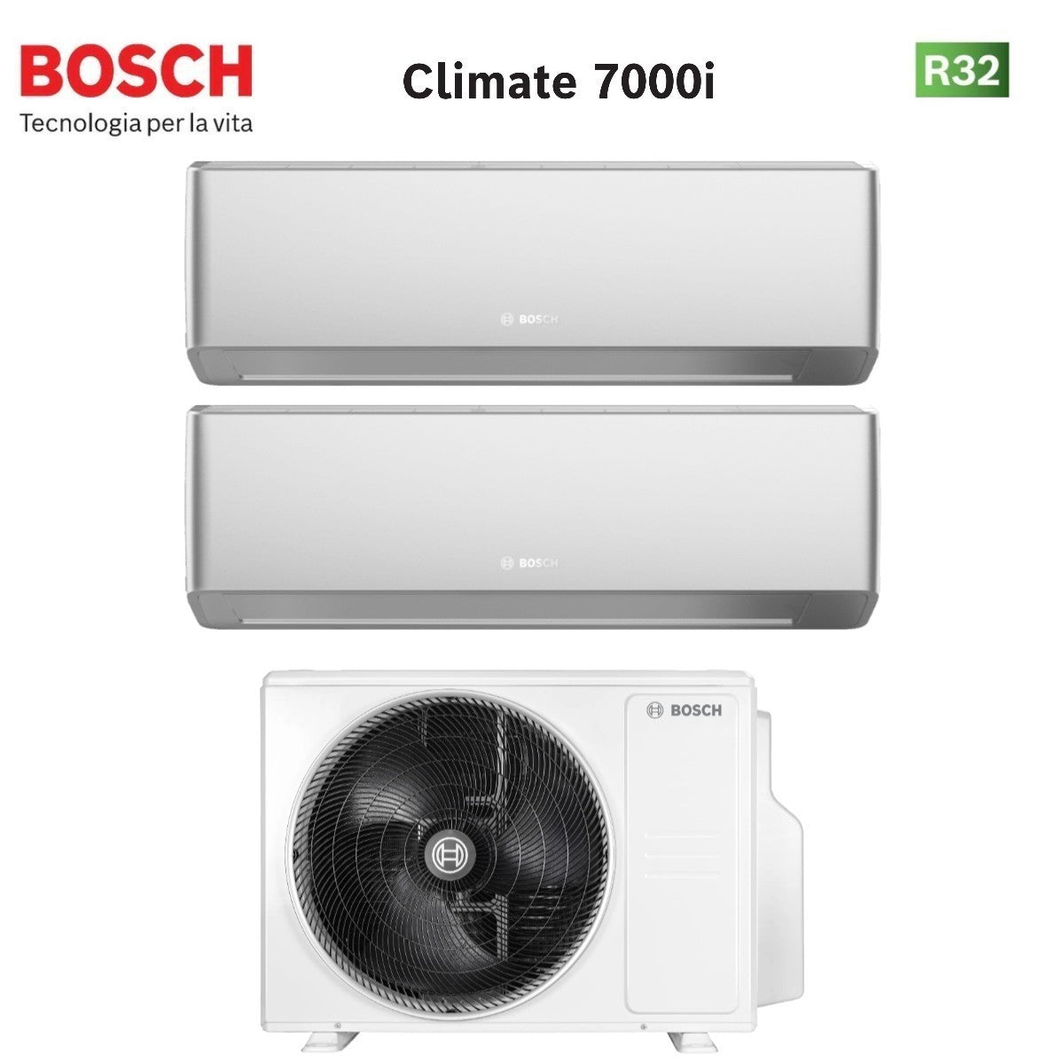 junkers bosch condizionatore dual split bosch climate 7000i silver 1212 con 5000m 532 e r 32 wi fi integrato