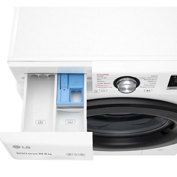 lavatrice a carico frontale lg 105 kg ai dd serie v3 f4wv310sae classe a a85xl60xp565 1400 giri lavaggio a vapore inverter direct drive ean 8806091725974