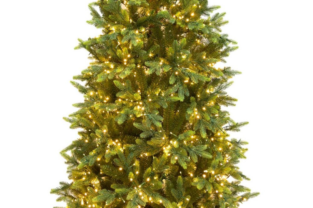 le stelle albero di natale artificiale verde le stelle courmayeur h 240cm x l 115cm slim con 2500 luci led incorporate 3058 rami