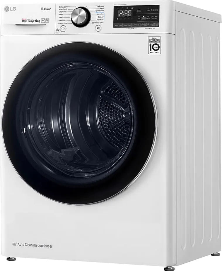 lg asciugatrice lg smart dual inverter heat pump eco hybrid 9 kg rc90v9av2w axlxp 85x60x69 classe energetica a 10 ean 8806098466481