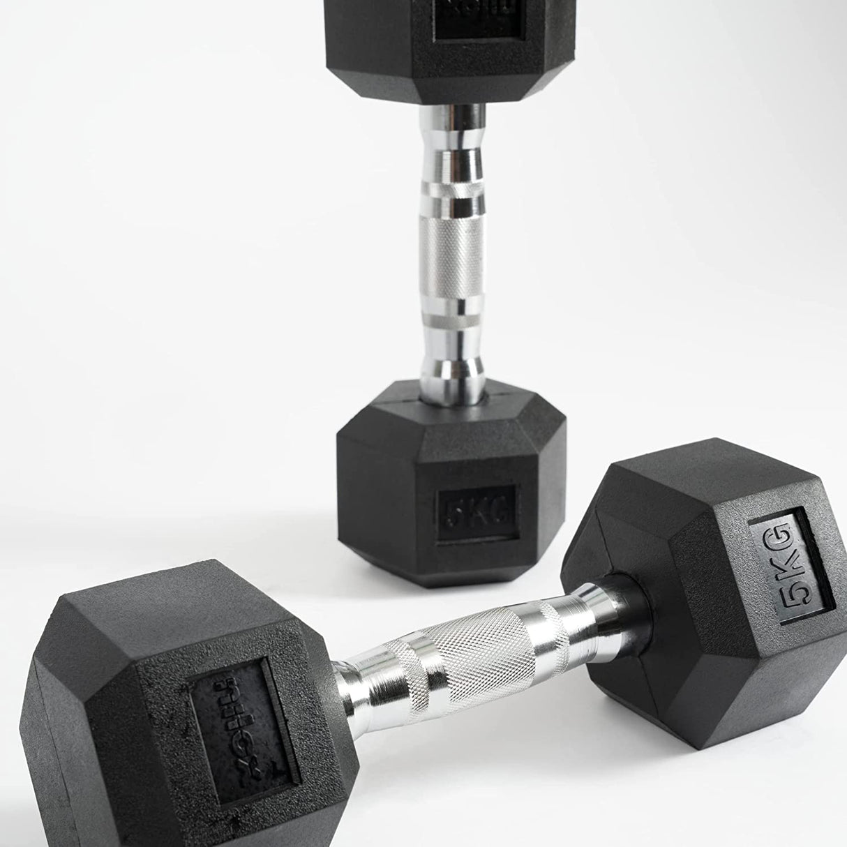 manubri da palestra nilox nxdumbbell5 5 kg cad.1 con rivestimento in gomma impugnatura acciaio ean 8054320845829