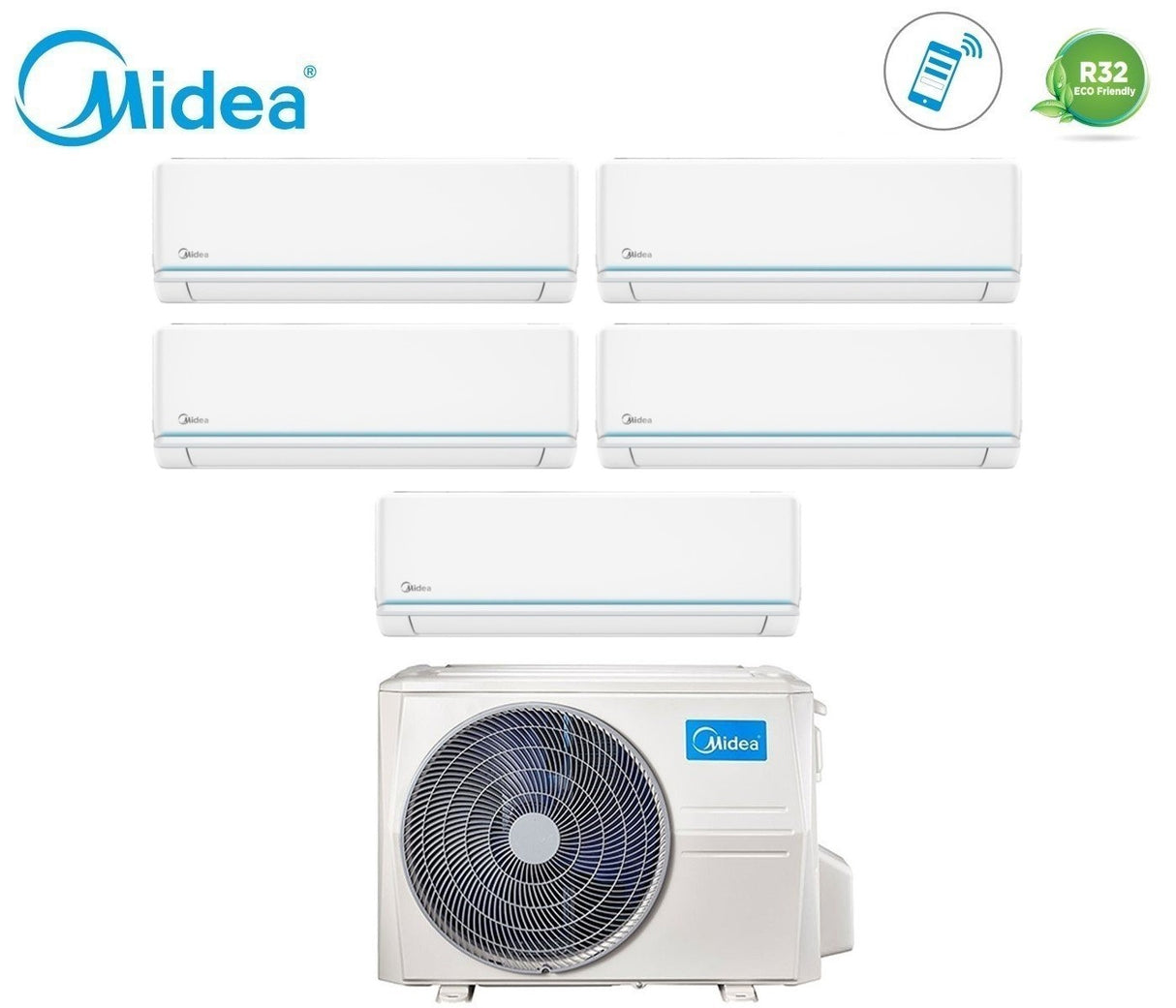 midea climatizzatore condizionatore midea penta split inverter serie evolution 99999 con m5oe 42hfn8 q r 32 wi fi optional 90009000900090009000
