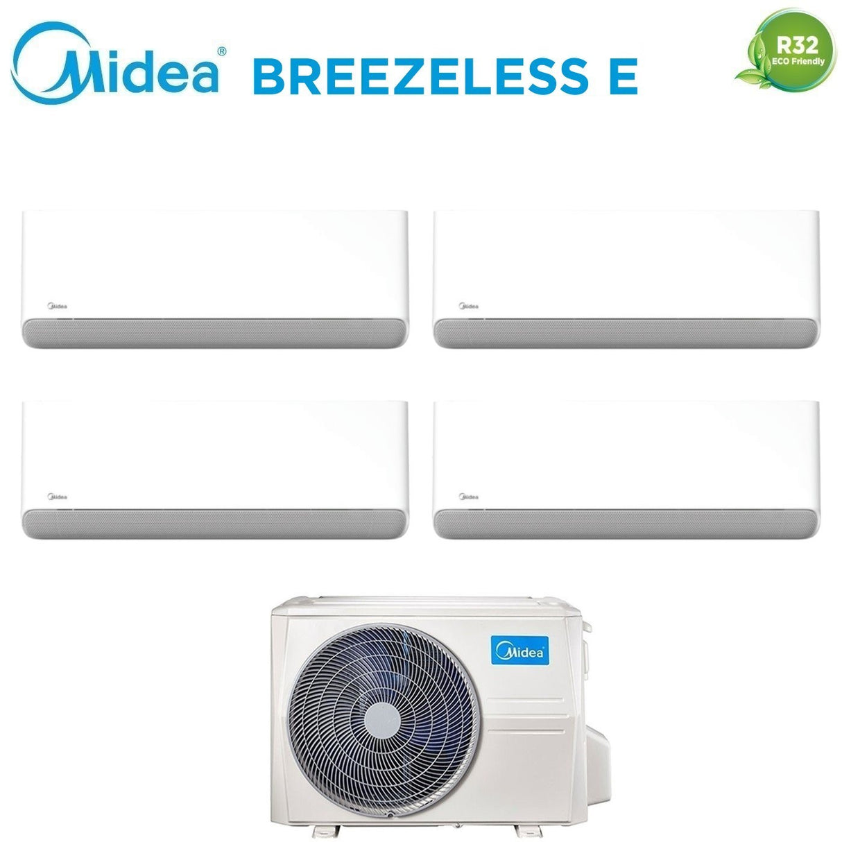 midea condizionatore quadri split midea breezeless e 9999 con m4o 36fn8 q r 32 wi fi integrato