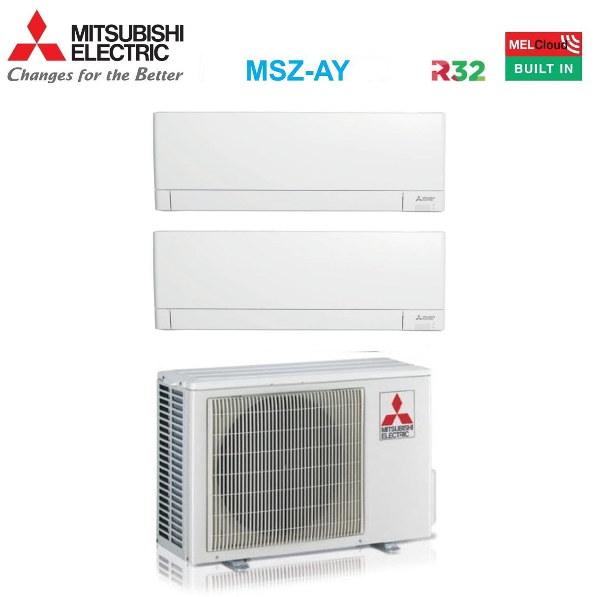 mitsubishi electric climatizzatore condizionatore mitsubishi electric dual split inverter linea plus serie msz ay 912 btu con mxz 2f53vf wi fi integrato r 32 900012000 a
