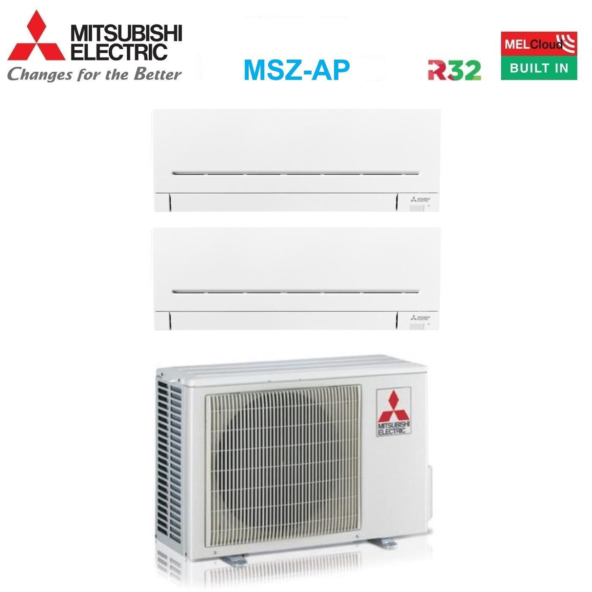 mitsubishi electric climatizzatore condizionatore mitsubishi electric dual split inverter serie ap vgk 57 con mxz 2f42vf2 r 32 wi fi integrato 50007000 ean 8059657017796