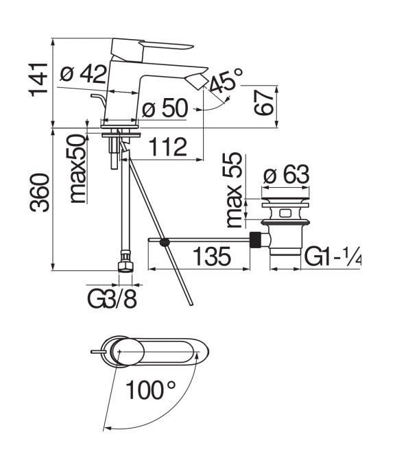 nobili miscelatore bidet monocomando nobili sand