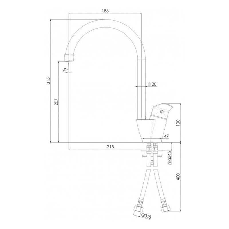 nobili miscelatore lavello nobili hof con canna alta cromo