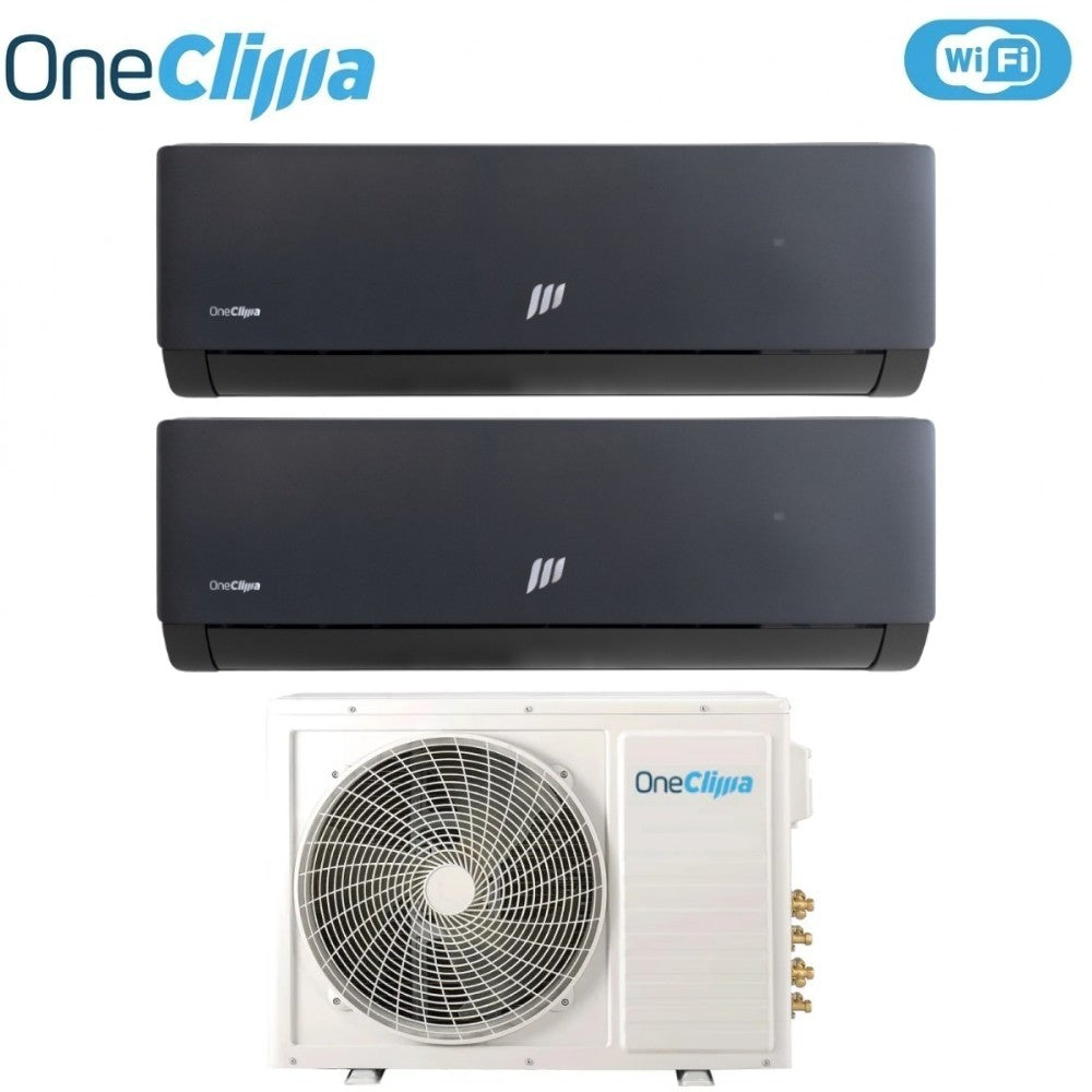 oneclima condizionatore dual split oneclima prime black 1212 con mlt18x2y24 r 32 wi fi integrato