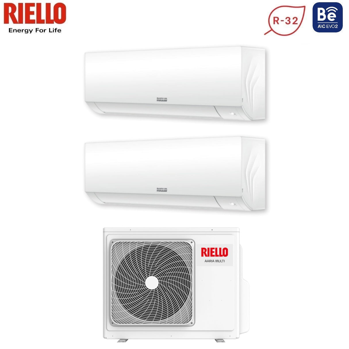 riello climatizzatore condizionatore riello dual split inverter serie aaria plus 912 con aaria multi 370 p r 32 wi fi optional 900012000