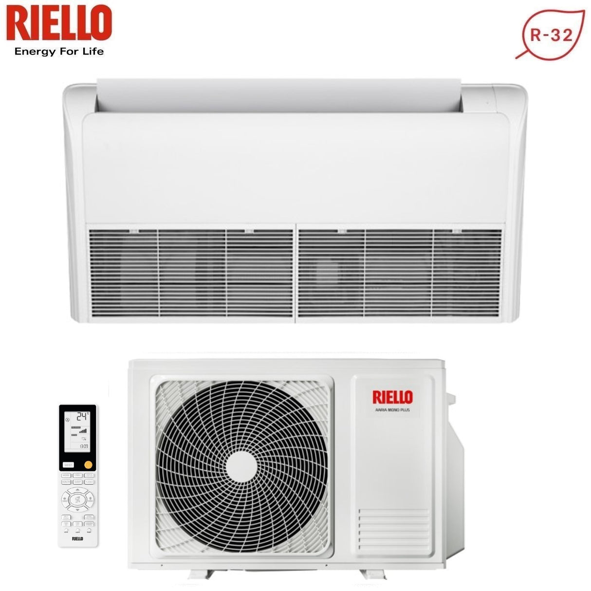riello condizionatore soffittopavimento riello 24000 btu aaria pro p ams 70 p r 32 con telecomando incluso