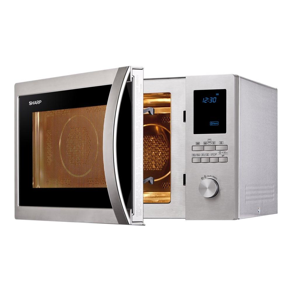 sharp forno a microonde sharp r922stwe 1000 w 32 litri a315xl519xp51 grill display led blu inox ean 4974019811659