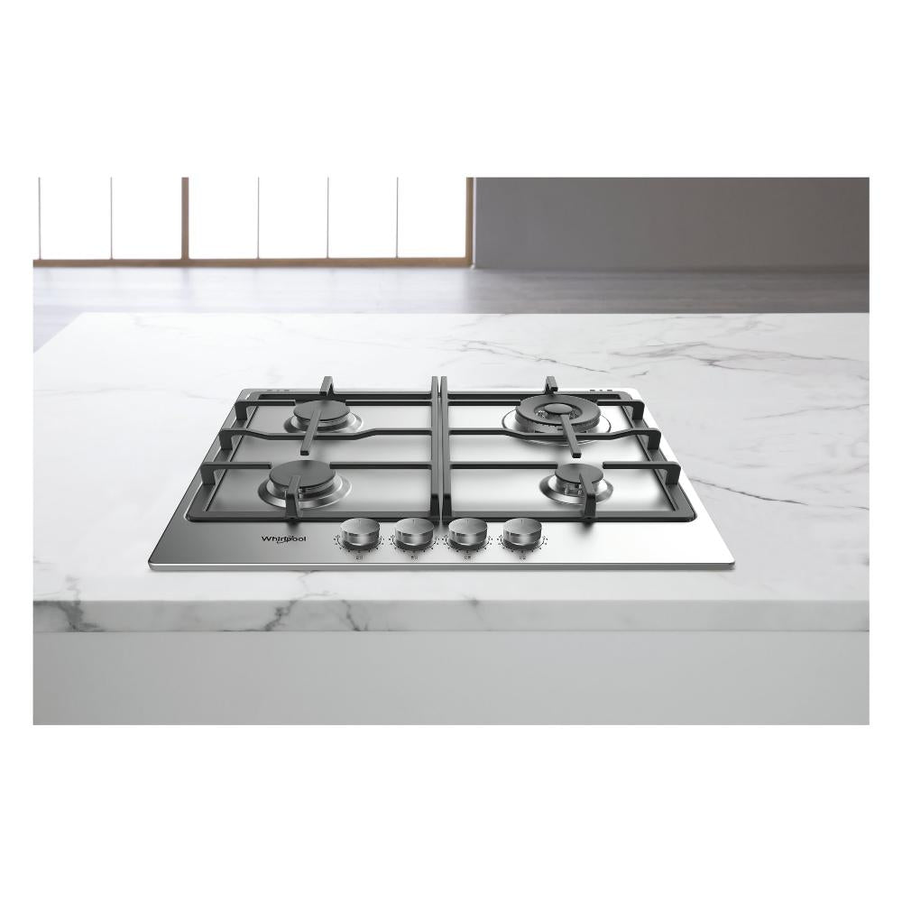 whirlpool piano cottura a gas whirlpool tgml 661 4 fuochi l58xp51 inox ean 8003437625275
