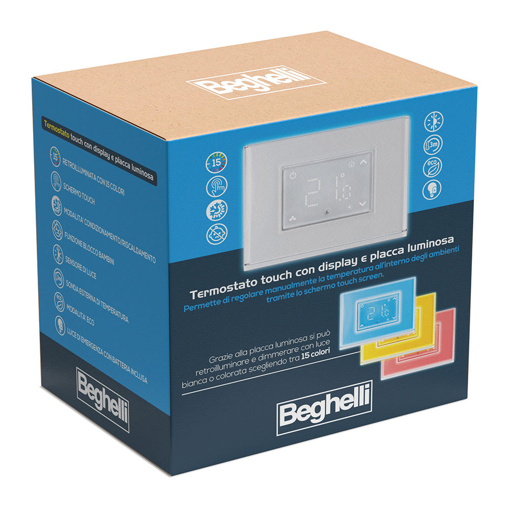 beghelli termostato beghelli dom e con display touch luminoso