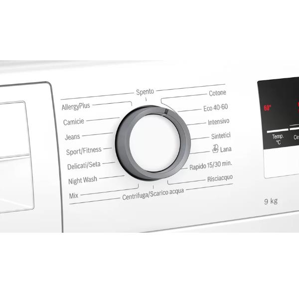 bosch lavatrice a carico frontale bosch 9 kg serie 4 ecosilence drive 1200 giri wan24269ii classe c ean 4242005275502
