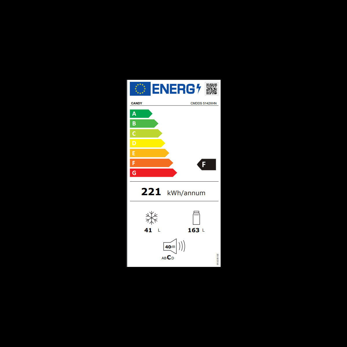 candy frigorifero doppia porta candy 204 litri cmdds 5142xhn classe f ean 8059019018638