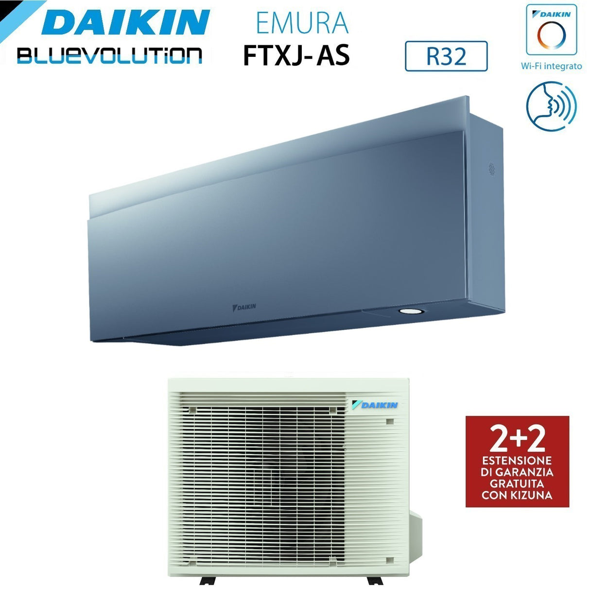 daikin climatizzatore condizionatore daikin bluevolution inverter serie emura silver iii 18000 btu ftxj50as r 32 wi fi integrato classe a garanzia italiana novita