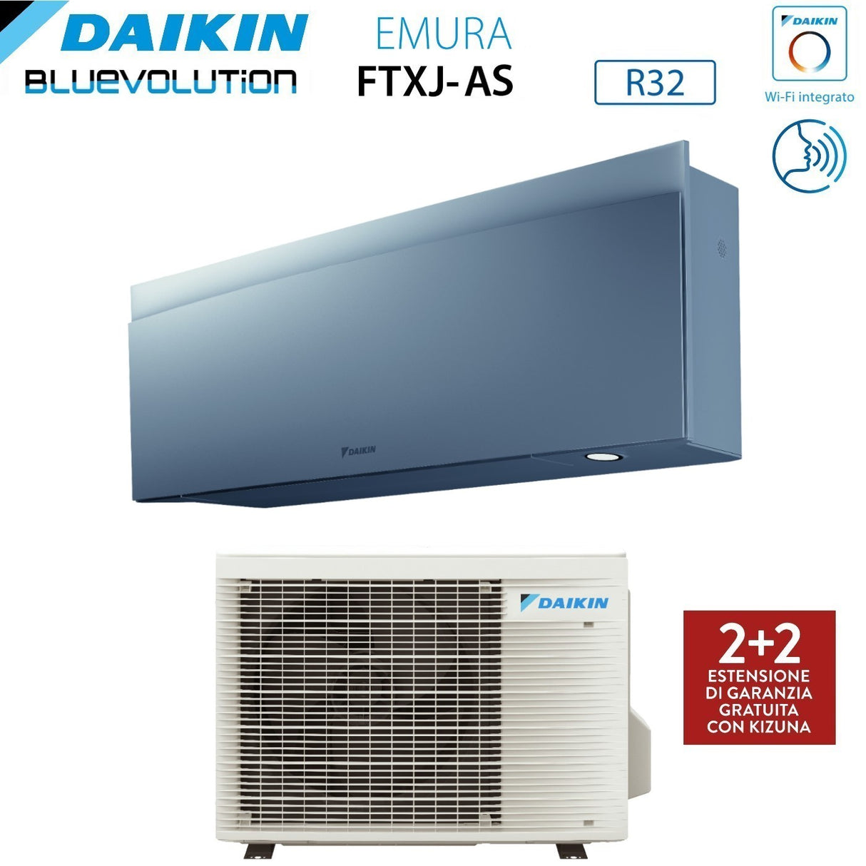 daikin climatizzatore condizionatore daikin bluevolution inverter serie emura silver iii 7000 btu ftxj20as r 32 wi fi integrato classe a garanzia italiana novita