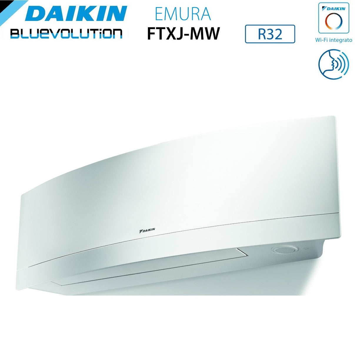 daikin climatizzatore condizionatore daikin bluevolution inverter serie emura white 7000 btu ftxj20mw r 32 wi fi integrato classe a garanzia italiana ean 8059657001801