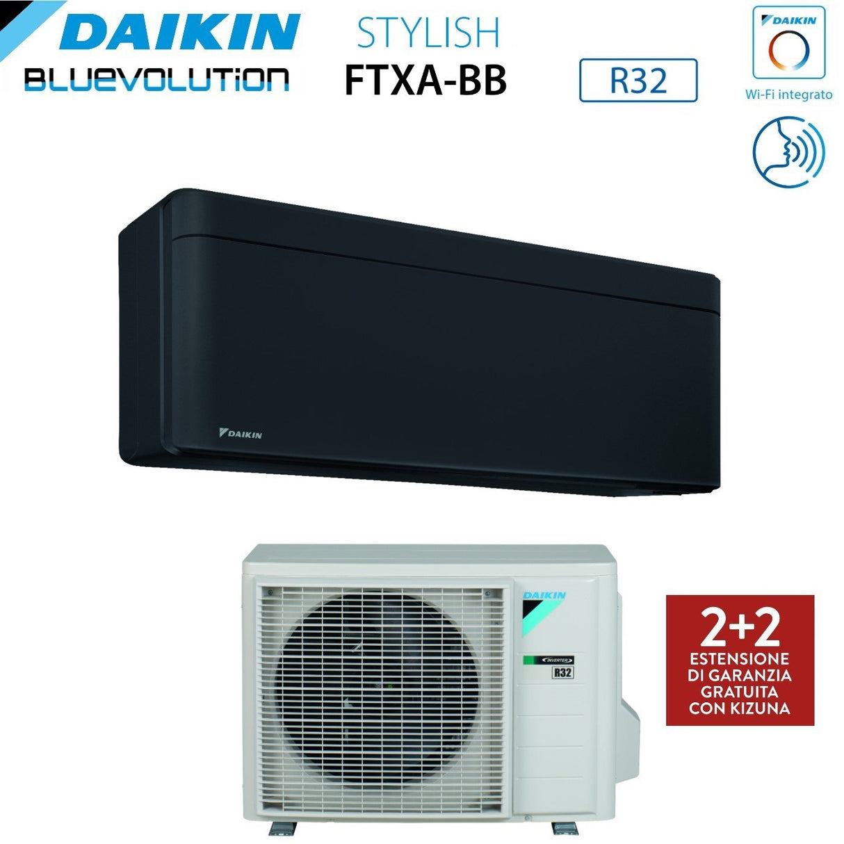 daikin climatizzatore condizionatore daikin bluevolution inverter serie stylish total black 15000 btu ftxa42bb r 32 wi fi integrato classe a colore nero garanzia italiana ean 8059657003546
