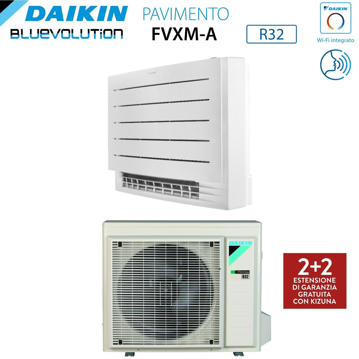 daikin climatizzatore condizionatore daikin bluevolution perfera a pavimento 9000 btu fvxm25a r 32 wi fi integrato telecomando a infrarossi incluso garanzia italiana novita
