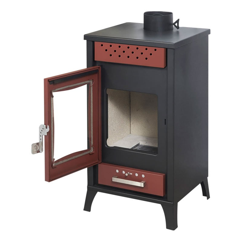 divina fire stufa a legna olga rossa potenza 15 kw l455xp485xh91 ean 5200416400646